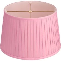 Springcrest 14" Top X 17" Bottom X 11" High X 11" Slant Lamp Shade Replacement Large Bright Pink Empire Round Modern Fabric Pleated Spider Harp Finial -Interior furniture GUEST b7a1a403 5cce 4e82 b2e5 8d04e8bf0d5f