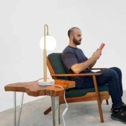 White Globe Table Lamp – Marble Base, Warm Romantic Bedside & Study Desk Light, 110V Plug-In