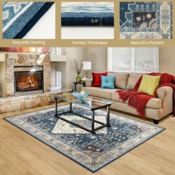Costway Area Rugs 5'4'' X 6'7''5'4'' X 7'7'' Faux Wool Fabric Doormat Home Carpet Living Room Bedroom -Interior furniture GUEST b8ee7c9e d6b3 45e9 bbfd b89c2012a11d