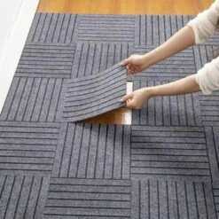 DSVIMOY Carpet Tiles, 12"*12" Soft Padded Floor Tiles For Living Room Kitchen Bedroom, Gray, 11.81"*11.81"*0.16" -Interior furniture GUEST b95abe9f ffc5 4599 a875 409ee274dc61