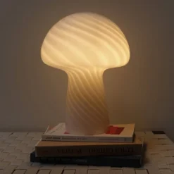 Brightech Mushroom Mid-Century (Includes LED Light Bulb) Desk Table Lamp Frosted White Glass: Frosted Glass, 9.5" Dome Shade -Interior furniture GUEST b9d70a65 53b5 4693 b63d 0b6aa2548cef