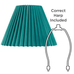 Springcrest 7" Top X 15" Bottom X 10" High X 10 3/4" Slant Lamp Shade Replacement Medium Green Empire Round Velvet Arc Pleated Spider Harp Finial -Interior furniture GUEST bac8909a 80c7 43ae a310 6bea9afa4530