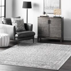 Nuloom Waddell Oriental/Persian 4x6 Area Rug For Living Room Bedroom Dining Room Kitchen, Grey/Black