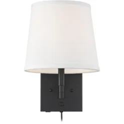 360 Lighting Lanett Modern Swing Arm Wall Lamps Set Of 2 Black Plug-in Light Fixture With USB Charging Port White Lamp Shade For Bedroom Living Room -Interior furniture GUEST bdc55990 e95b 4688 a2fa 10af8a525e86