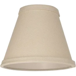 Springcrest Set Of 6 Empire Chandelier Lamp Shades Beige Linen Small 3" Top X 6" Bottom X 5" High Candelabra Clip-On Fitting -Interior furniture GUEST be2b0613 98f8 4475 b1a4 f7461fbd07bb