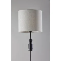 Elton Rubber Wood Floor Lamp Black - Adesso -Interior furniture GUEST be316c70 78a2 48c2 8e09 d54624fddc0b