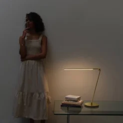 Brightech Libra Modern Dimmable Integrated LED Arc Desk Table Lamp Antiqued Brass: Touch Sensor Desk Lamp With USB-C Port, No Assembly, UL Listed -Interior furniture GUEST be34a4fb 3168 46e4 be3d 088d51a56993