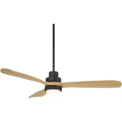 Casa Vieja 52" Delta Modern Indoor Outdoor Ceiling Fan 3 Blade CCT LED Light Remote Control Matte Black Finish Wood Blades Bedroom Patio DC Motor -Interior furniture GUEST be89704a e5ff 42b9 95f0 0b08de0547c9