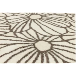 Maples 2'x3' Outline Floral Washable Accent Rug Ivory