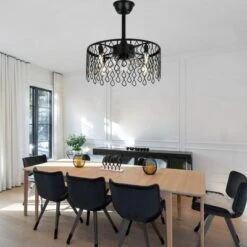 Bella Depot 19" Black Caged Ceiling Fan Light -Interior furniture GUEST bee88847 8800 414e 9d27 3d30938369bc