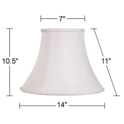 Imperial Shade White Medium Bell Lamp Shade 7" Top X 14" Bottom X 11" Slant X 10.5" High (Spider) Replacement With Harp And Finial -Interior furniture GUEST bf087db1 e20c 4872 bf3a ee51fa4a131d