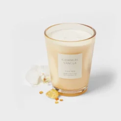 Colored Vase Glass With Dustcover Cashmere Vanilla Candle Ivory - Threshold™ -Interior furniture GUEST bf85ceff 142a 4c86 aadb dbb593a2a114