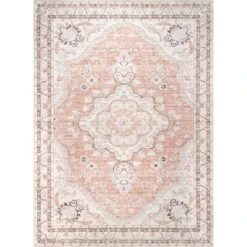 NuLOOM Tracie Machine Washable Floral Medallion Area Rug -Interior furniture GUEST bf96606e eece 485d 955d 85ff41f34776