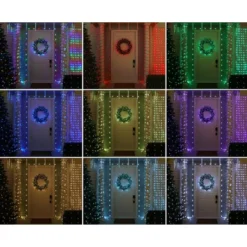 528ct LED Philips ChromaBright App Controlled Indoor/Outdoor Dew Drop Curtain Fairy String Lights Multi-Colored With Clear Wire