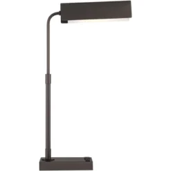 360 Lighting Harris 25 1/2" High Pharmacy Modern Desk Lamp USB Port AC Power Outlet Brown Bronze Finish Metal Single Home Office Living Room Charging -Interior furniture GUEST c29e26bf 5088 4587 b19c 3e253d70fc73