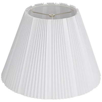 Springcrest Collection Hardback Knife Pleated Empire Lamp Shade White Large 9" Top X 17" Bottom X 12.25" Slant Spider With Harp And Finial Fitting 8 Springcrest Collection Hardback Knife Pleated Empire Lamp Shade White Large 9" Top X 17" Bottom X 12.25" Slant Spider With Harp And Finial Fitting - Image 6