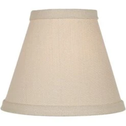 Springcrest Set Of 6 Empire Chandelier Lamp Shades Beige Linen Small 3" Top X 6" Bottom X 5" High Candelabra Clip-On Fitting -Interior furniture GUEST c54cc6bc 0c79 4909 9e1d f3c8f54d3212