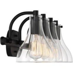 Possini Euro Design Sorren Modern Wall Light Matte Black Hardwire 28" 4-Light Fixture Clear Glass Shade For Bedroom Bathroom Vanity Reading Hallway 12 Possini Euro Design Sorren Modern Wall Light Matte Black Hardwire 28" 4-Light Fixture Clear Glass Shade For Bedroom Bathroom Vanity Reading Hallway -Interior furniture GUEST c61b374b a5f5 4cc5 9eb0 300f36d79272