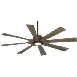 Possini Euro Design 60" Defender Farmhouse Rustic Indoor Outdoor Ceiling Fan 8 Blade LED Light Remote Control Bronze Oak Finish Blades Bedroom -Interior furniture GUEST c6c3d5e6 893c 45cb 9885 c47bec91e34b