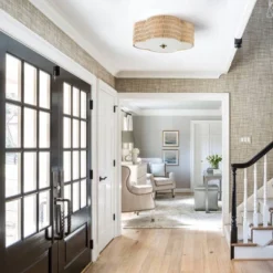 C Cattleya 2-Light Farmhouse Rattan Ceiling Flush Mount With Glass Bottom(E26) -Interior furniture GUEST c6f8f68d 41a0 46a1 99ed af832f91090f