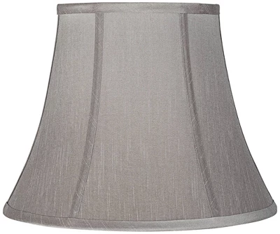 Springcrest Collection Set Of 2 Softback Round Bell Lamp Shades Pewter Gray Medium 8" Top X 14" Bottom X 11" Slant Spider With Harp And Finial Fitting 4 Springcrest Collection Set Of 2 Softback Round Bell Lamp Shades Pewter Gray Medium 8" Top X 14" Bottom X 11" Slant Spider With Harp And Finial Fitting - Image 2