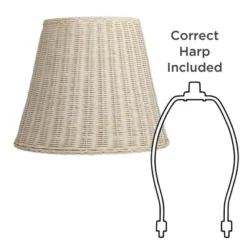 Springcrest 10" Top X 16" Bottom X 13 1/4" High X 13 1/4" Slant Lamp Shade Replacement Medium White Empire Round Coastal Rattan Spider Harp Finial -Interior furniture GUEST c9d7d6c1 86af 4fbf 9c79 01f05d836ad7