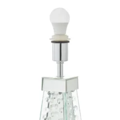 Contemporary Glass Mirrored Table Lamp Silver - Olivia & May -Interior furniture GUEST ca122fe2 387b 496c 8ff9 5add597fff96
