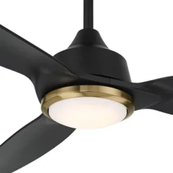 Casa Vieja 60" Revere Mid Century Modern Indoor Outdoor Ceiling Fan 3 Blade Customize LED Remote Control Matte Black Finish Bedroom Patio Damp Rated -Interior furniture GUEST ca1d7a9e c9e3 4dcf 9253 b395cd00b80e
