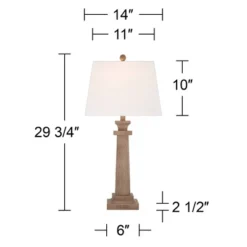 360 Lighting Sienna 29 3/4" Tall Farmhouse Rustic Country Cottage End Table Lamps Set Of 2 USB Port Brown Faux Wood Finish Living Room Charging -Interior furniture GUEST ca56eeba dd5d 4eca 9f83 90a66094438b