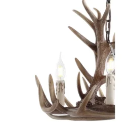 18" LED Adjustable Resin Antler Chandelier Brown - Jonathan Y -Interior furniture GUEST caf31d5e aebe 4de4 a924 16a858aabf13