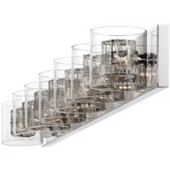 Possini Euro Design Wrapped Wire Modern Wall Light Polished Chrome Hardwire 56" 7-Light Fixture Clear Glass For Bedroom Bathroom Reading Living Room -Interior furniture GUEST cb45cf5e 8761 402b 8fdb 63f392e9c53e