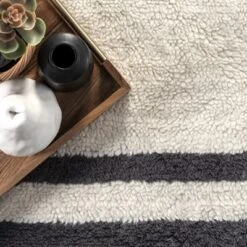 Lauren Liess X RugsUSA - Striped Wool Machine Washable Area Rug -Interior furniture GUEST cbfb7a9a 8b92 4631 b278 4e4a28166d6f