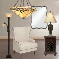 Regency Hill Garver Rustic Retro Torchiere Floor Lamp 72 1/2" Tall Oil Rubbed Bronze With Side Light Amber Glass Shade For Living Room Reading Bedroom -Interior furniture GUEST cc46b6c8 b150 4b71 86fb 994d5d7c3701