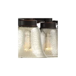 Possini Euro Design Varra Rustic Industrial Wall Light Bronze Hardwire 26 1/2" 3-Light Fixture Bell Mercury Glass Shade For Bedroom Bathroom Vanity -Interior furniture GUEST cd8b8389 9866 487c b713 05e9b9341bdd