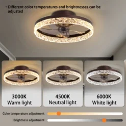 MAYEERTY Ceiling Fan 20 Low Profile With Light And Remote Control Dimmable LED 6 Speeds Timing Reversible Blades Brown -Interior furniture GUEST cdf0f340 71c6 4cc6 a7c3 06b8fb2c0b01