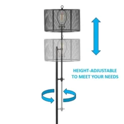 64.5" Noah Modern Industrial Iron Height-Adjustable LED Floor Lamp Black (Includes LED Light Bulb) - JONATHAN Y -Interior furniture GUEST ce3b4e3b b261 42e0 b670 04c0ba0e0a0c