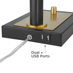 Possini Euro Design Possini Euro Hayven Desk Lamp With Dual USB Ports In Warm Gold With Black -Interior furniture GUEST ce83f871 ecd6 4a32 8115 a311a0890f58