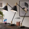 360 Lighting Wray 26 3/4" Tall Industrial Modern Desk Lamps Set Of 2 USB Port Adjustable Black Brass Finish Metal Home Office Living Room Charging -Interior furniture GUEST ceed0ddf 81dd 4439 89a7 8f0e7c79c731
