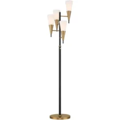 Possini Euro Design Quatro Mid Century Modern Tree Floor Lamp 71" Tall Black Gold Metal 4 Light Frosted Glass Cone Shade For Living Room Bedroom House 17 Possini Euro Design Quatro Mid Century Modern Tree Floor Lamp 71" Tall Black Gold Metal 4 Light Frosted Glass Cone Shade For Living Room Bedroom House -Interior furniture GUEST cf13b0f8 cfb6 4df7 90c4 f481aedbc918