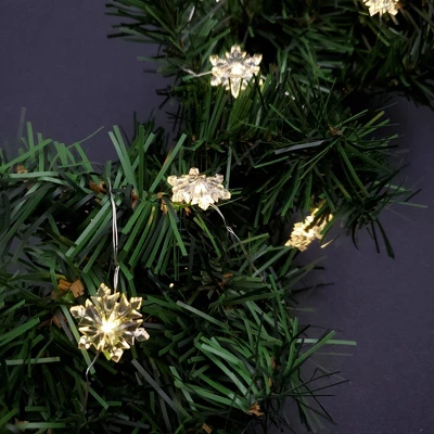 Lumabase 2ct Battery Operated LED Fairy String Lights With Snowflakes 5 Lumabase 2ct Battery Operated LED Fairy String Lights With Snowflakes - Image 3