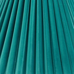 Springcrest 7" Top X 15" Bottom X 10" High X 10 3/4" Slant Lamp Shade Replacement Medium Green Empire Round Velvet Arc Pleated Spider Harp Finial