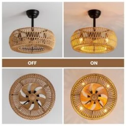 Ludomide 20" Farmhouse Caged Ceiling Fan With Lights And Remote, Low Profile Bladeless Boho Fandelier For Kitchen, Bedroom, Dining Room -Interior furniture GUEST d02291c9 d8d9 44ee b15c be38320e0d0c