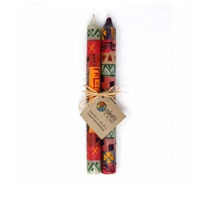 Global Crafts Unscented Hand-Painted Dinner Candles, Set Of 2 8 Global Crafts Unscented Hand-Painted Dinner Candles, Set Of 2 - Image 6