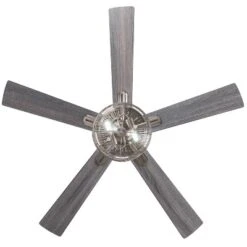 52" 5-Blade LED Industrial Satin Lighted Ceiling Fan Metallic Silver - River Of Goods: Reversible, 3-Speed, UL Listed -Interior furniture GUEST d104dd8b db58 4988 b03d 08b46a6a04d1