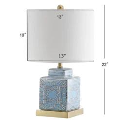 22" Ceramic/Metal Catherine Ginger Jar Table Lamp (Includes LED Light Bulb) Blue - JONATHAN Y -Interior furniture GUEST d1972eb0 7950 45a1 90fa 433fc4ce8376