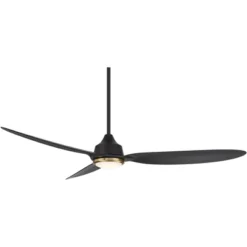 Casa Vieja 60" Revere Mid Century Modern Indoor Outdoor Ceiling Fan 3 Blade Customize LED Remote Control Matte Black Finish Bedroom Patio Damp Rated -Interior furniture GUEST d2506e7e 9568 4421 a883 9cc50f685528