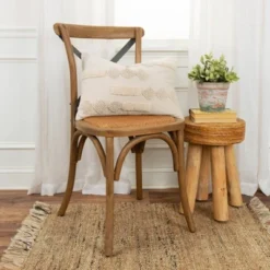 14"x26" Oversize Natural Modern Industrial Lumbar Throw Pillow Ivory - Rizzy Home -Interior furniture GUEST d2bdd12b c473 44cb 8e70 6602eea6e23d