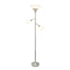 Torchiere Floor Lamp With 2 Reading Lights And Scalloped Glass Shades Metallic Silver - Lalia Home -Interior furniture GUEST d399ef12 4ae2 438a 9e4e 06533ff2860b
