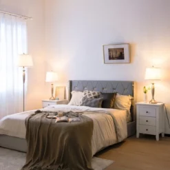 Tangkula Lamp Set 3-Piece Modern Home Living Room Bedroom Nickel Finish Lamps -Interior furniture GUEST d40fe140 018f 4726 9046 f65000d554de