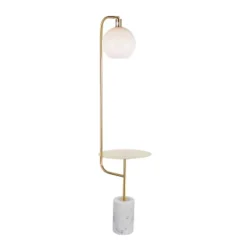 Symbol Contemporary/Glam Floor Lamp With Integrated Table & Marble Base - LumiSource: Tall, LED, UL Listed